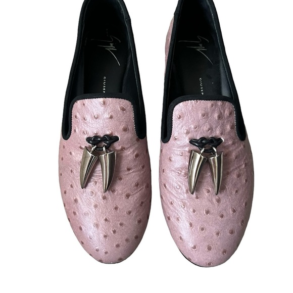Giuseppe Zanotti Ostrich Textured Leather Slip On Loafer Mauve Sz US 6/ EU36 - Picture 12 of 15